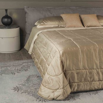 Trapunta invernale Luxury in raso bicolore Argilla