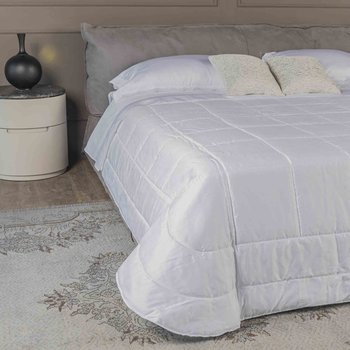 Trapunta invernale Luxury in raso bicolore Bianco ottico