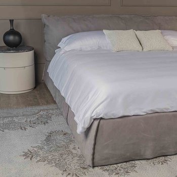 Completo copripiumino Luxury in raso 600 fili Bianco ottico