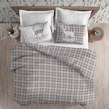 Copripiumino in calda Flanella TARTAN CERVO BEIGE