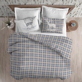Copripiumino in calda Flanella TARTAN CERVO AZZURRO
