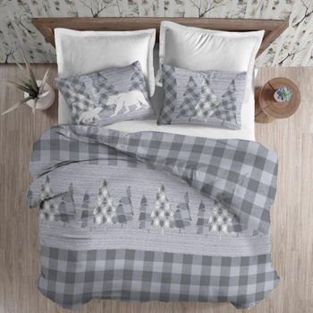 Copripiumino in calda Flanella CANADA GRIGIO