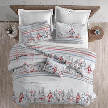 Copripiumino in calda Flanella GUFI ROSSO