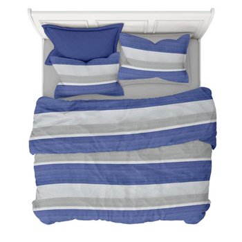 Copripiumino in cotone Shabby Line Blu