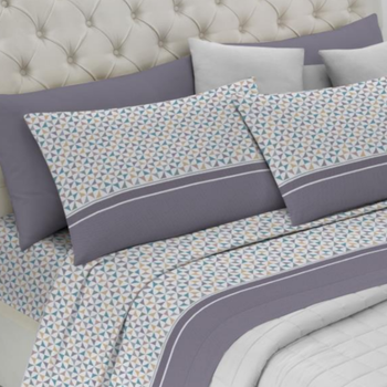 Completo lenzuola matrimoniale in cotone COLORS grigio