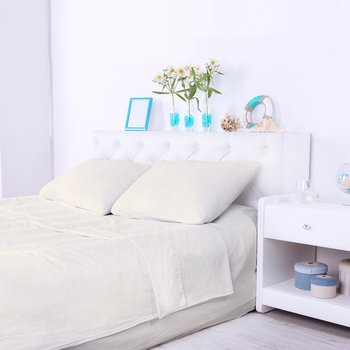 Completo lenzuola in Raso 300 fili Panna