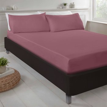 Lenzuola sotto con angoli in Raso 300 fili Rosa Antico