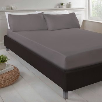Lenzuola sotto con angoli in Raso 300 fili Grigio Intenso