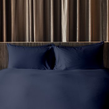 Coppia di federe in Raso 300 fili Blu Navy