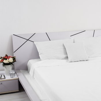 Completo lenzuola in pregiato cotone percalle 200 fili Bianco