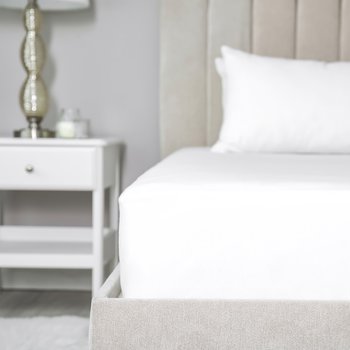 Lenzuola sotto con angoli in pregiato cotone Percalle 200 fili Bianco