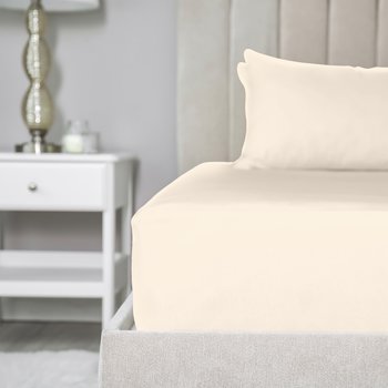 Lenzuola sotto con angoli in pregiato cotone Percalle 200 fili Avorio