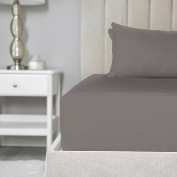 Lenzuola sotto con angoli in pregiato cotone Percalle 200 fili Grigio Peltro