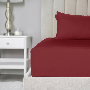 Lenzuola sotto con angoli in pregiato cotone Percalle 200 fili Bordeaux