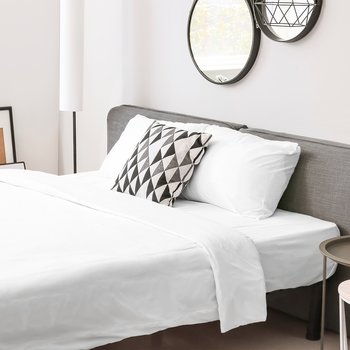 Parure copripiumino in pregiato cotone percalle 200 fili Bianco