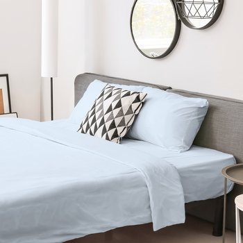 Parure copripiumino in pregiato cotone percalle 200 fili Azzurro