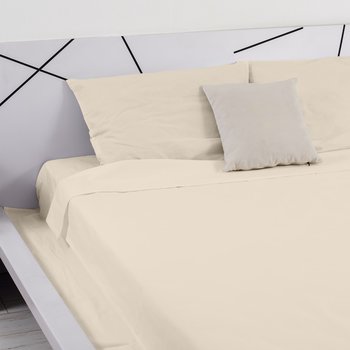 Coppia di federe in pregiato cotone percalle 200 fili Avorio