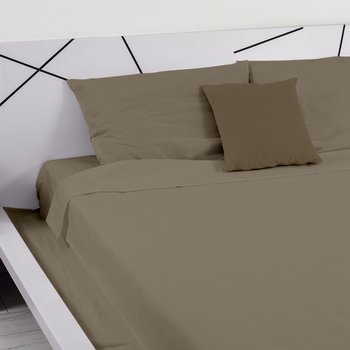 Coppia di federe in pregiato cotone percalle 200 fili Tortora