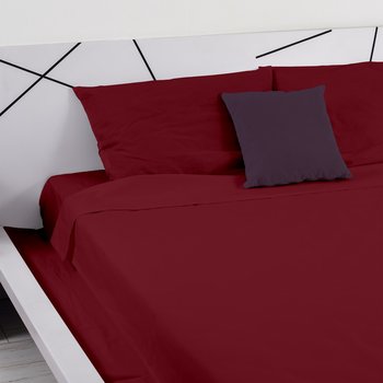 Coppia di federe in pregiato cotone percalle 200 fili Bordeaux