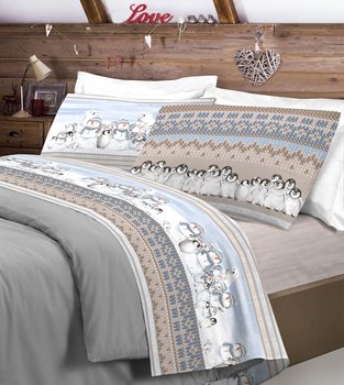 Completo lenzuola in cotone Inverno Polare Beige