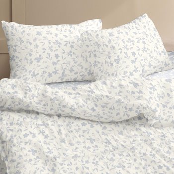 Completo lenzuola matrimoniale in cotone Stencil Blu