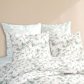 Completo lenzuola matrimoniale in cotone Wild Rose Verde