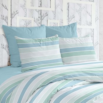 Completo lenzuola matrimoniale in cotone Norway Blu