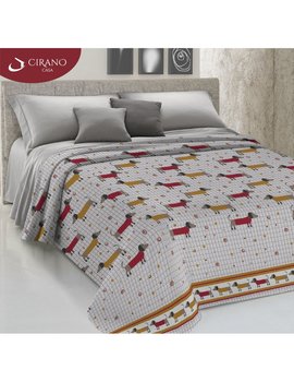 Copriletto con Federe in Cotone Piquet BASSOTTI ARANCIO