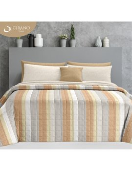 Copriletto matrimoniale trapuntato in microfibra NATUREL ARANCIO