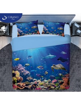 Completo lenzuola Copriletto matrimoniale ACQUARIO