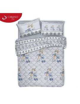 Trapunta invernale in cotone made in Italy RENNE BLU