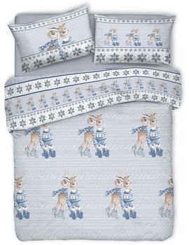 Copripiumino in cotone AMICI DI NATALE BLU