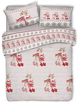 Copripiumino in cotone AMICI DI NATALE ROSSO