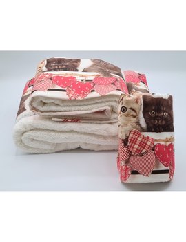 SET ASCIUGAMANI STAMPA DIGITALE 2 PEZZI - 3 PEZZI disegno GATTINI