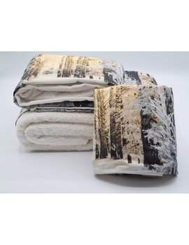 SET ASCIUGAMANI STAMPA DIGITALE 2 PEZZI - 3 PEZZI disegno BOSCO INNEVATO