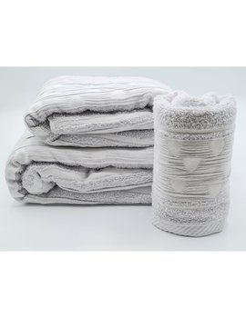 SET ASCIUGAMANI 2 PEZZI - 3 PEZZI disegno CUORICINI ICE