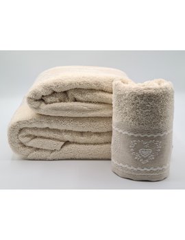 SET ASCIUGAMANI 2 PEZZI - 3 PEZZI disegno CUORE