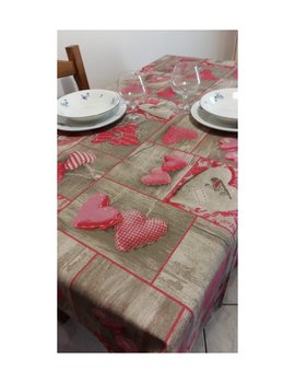 Tovaglia Cuori Love Rosa Tavola Allegra