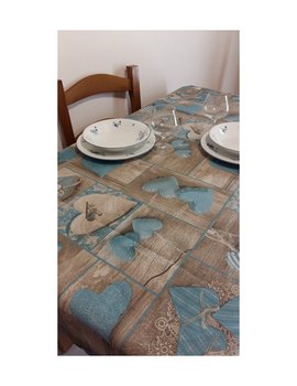 Tovaglia Cuori Love Azzurro Tavola Allegra