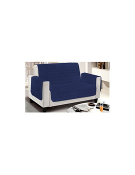 Copridivano Trapuntato Bicolore Blu Azzurro Microfibra