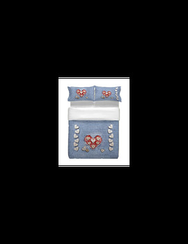Parure Copripiumino CUORI DI JEANS matrimoniale