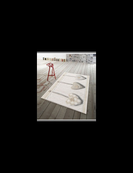 Tappeto arredo antiscivolo stampa digitale Cuori Appesi Beige made in Italy