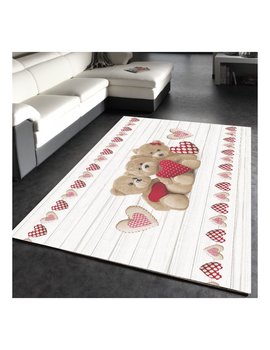 Tappeto arredo antiscivolo stampa digitale Orsetti Rossi made in Italy