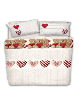 Offerta : Copripiumino Compreso Sotto con Angoli Orsetti Love Scegli Misura e Colore