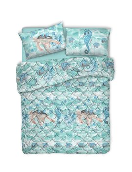 Trapuntino Sea Life Verde Matrimoniale