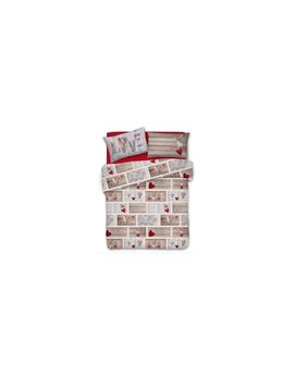 Trapunta Invernale Matrimoniale Love Rosso misura cm. 260x280 Imbottitura 300 gr.