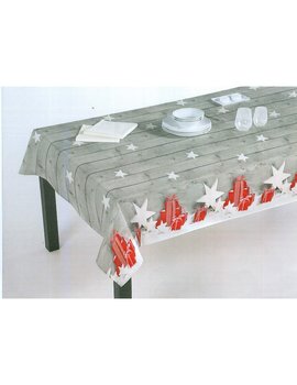 Tovaglia Natalizia Tavola di Natale Stelle e Pacchetti Rossi Varie Misure in Digitale