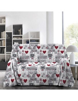 Copridivano Telo arredatutto - Matrimoniale 260 x 300 CUORI ROSSI