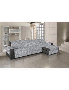 Copridivano con penisola INTRECCI grigio - Misura 190-195 cm.