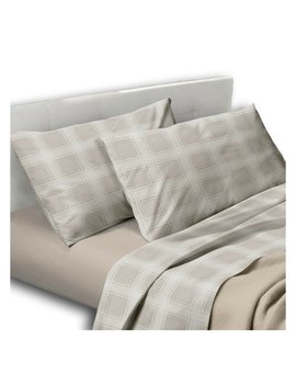 Completo Lenzuola Scozzese Matrimoniale Grigio